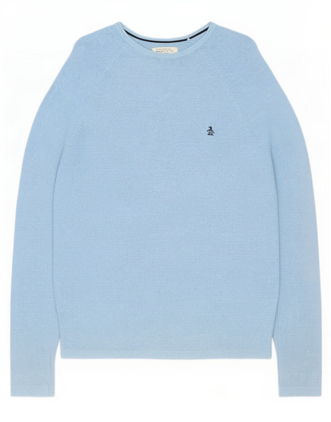 Jersey Penguin con Cuello Barco para Hombre Azul Medio Algodón