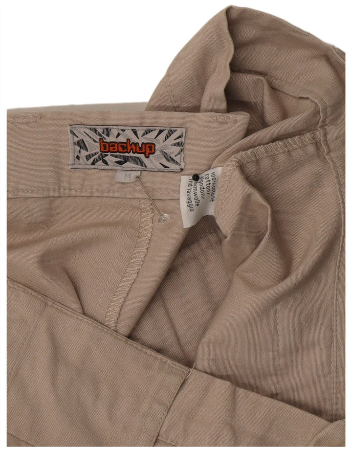 Vintage hombres cargo pantalones cortos medio W32 algodón beige