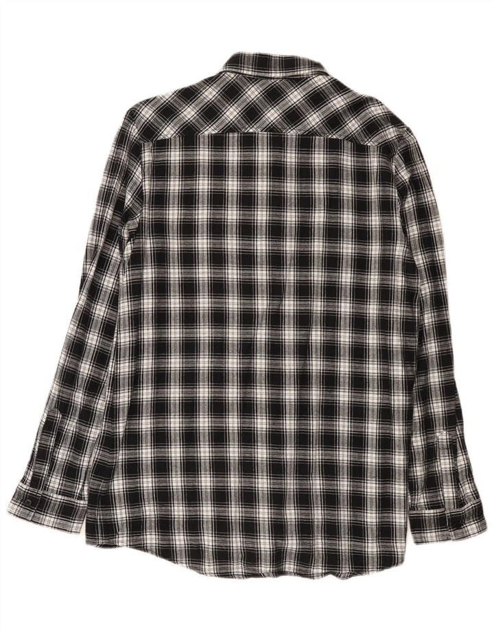 Carrera Camisa de franela para mujer Reino Unido 44 Algodón a cuadros negro mediano