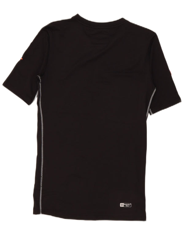 Superdry Camiseta con gráfico de ajuste atlético para hombre Top deportivo de poliéster negro pequeño