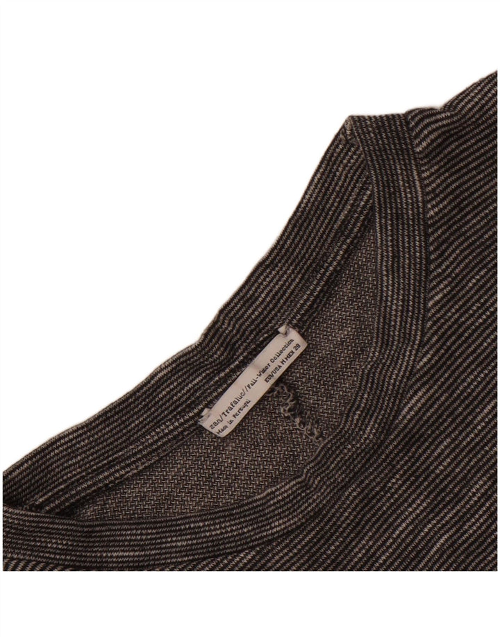 Zara Mujer Top Manga 3/4 UK 44 Gris Medio Moteado