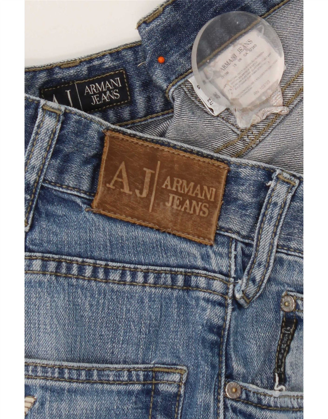 Vaqueros Armani Hombre Rectos W32 L31 Algodón Azul