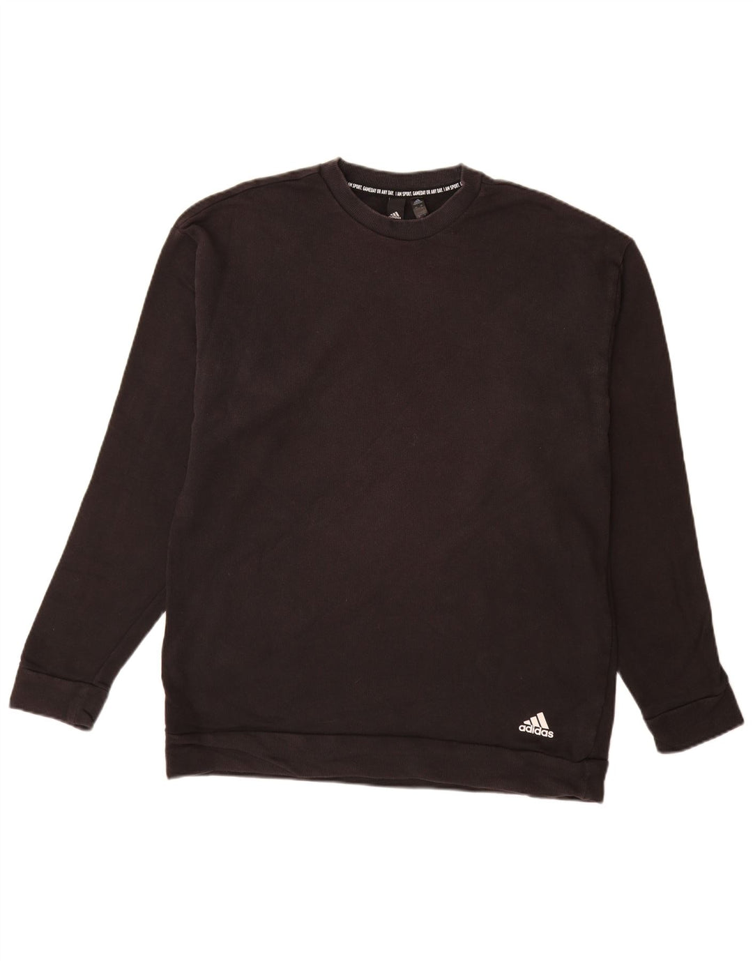ADIDAS Hombre Sudadera Jumper Grande Algodón Negro