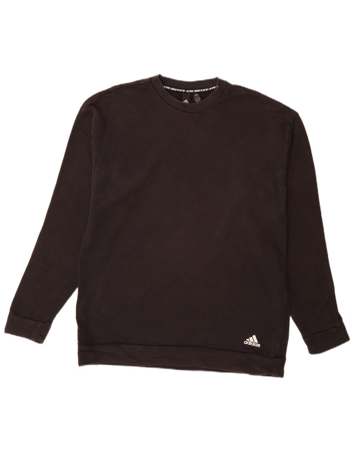 ADIDAS Hombre Sudadera Jumper Grande Algodón Negro