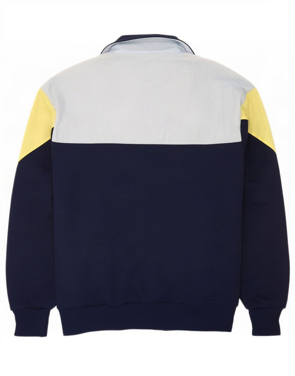 Vintage hombres chándal chaqueta superior IT 54 XL azul marino colorblock