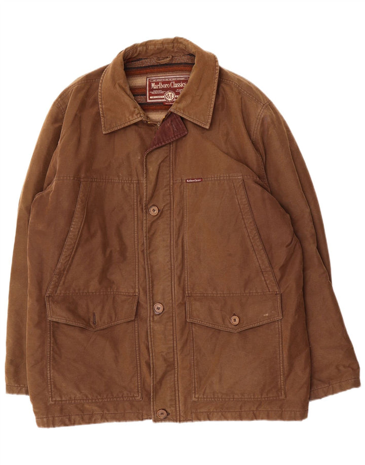 Marlboro Classics Chaqueta utilitaria para hombre UK 44 2XL Algodón marrón