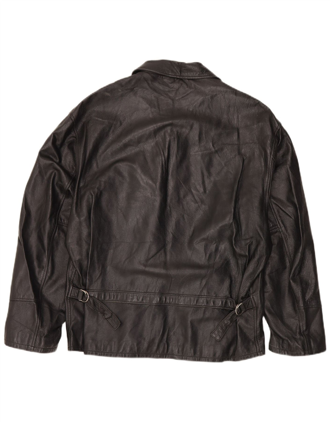 VINTAGE Chaqueta de cuero para hombre IT 50 Cuero negro grande
