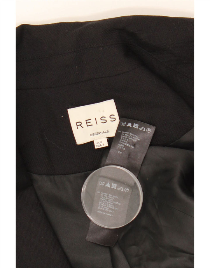 REISS Chaqueta tipo blazer de 1 botón para mujer UK 8 Small Lana negra