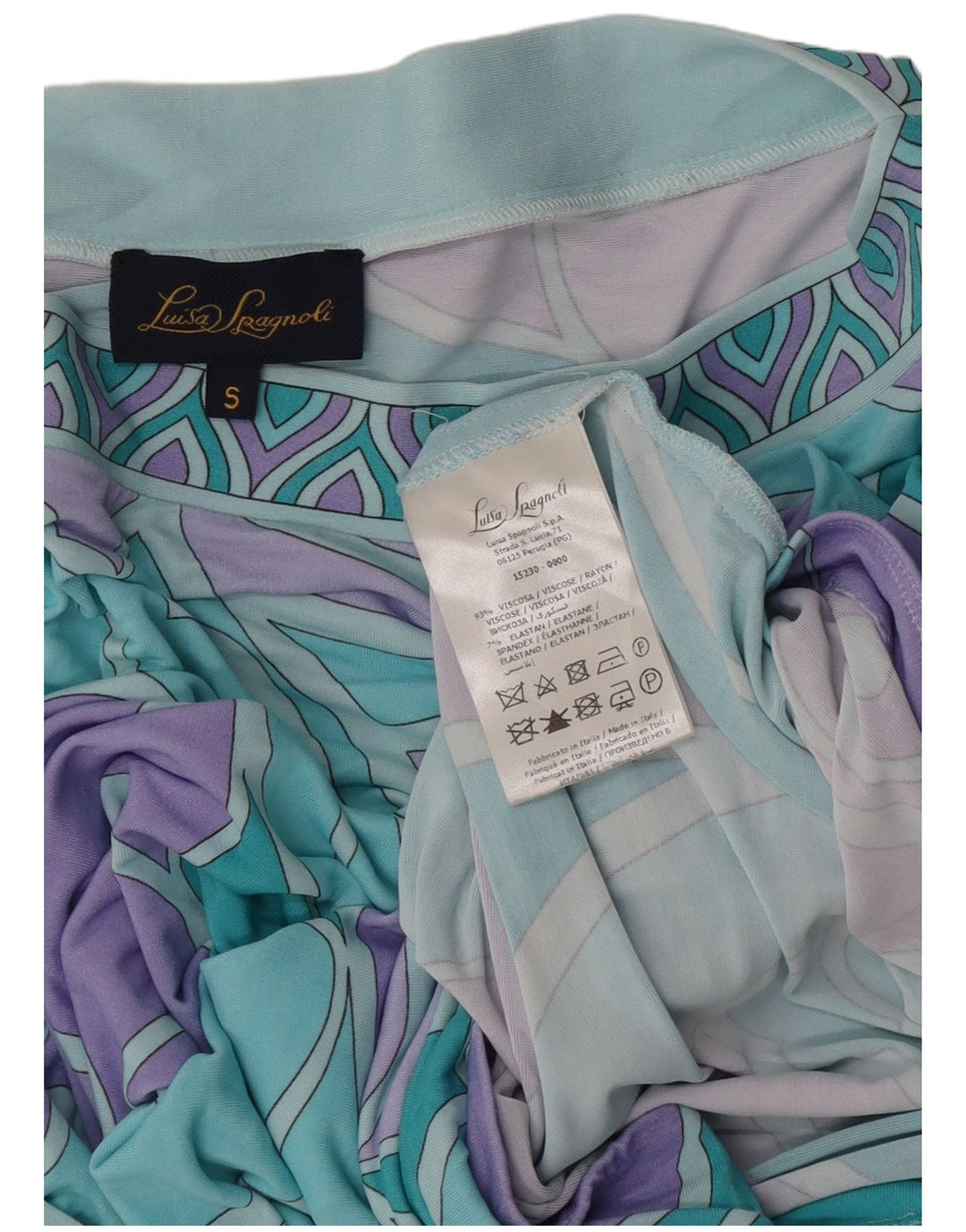 Luisa Spagnoli Vestido tipo túnica con estampado abstracto para mujer, talla 40, talla S, multicolor