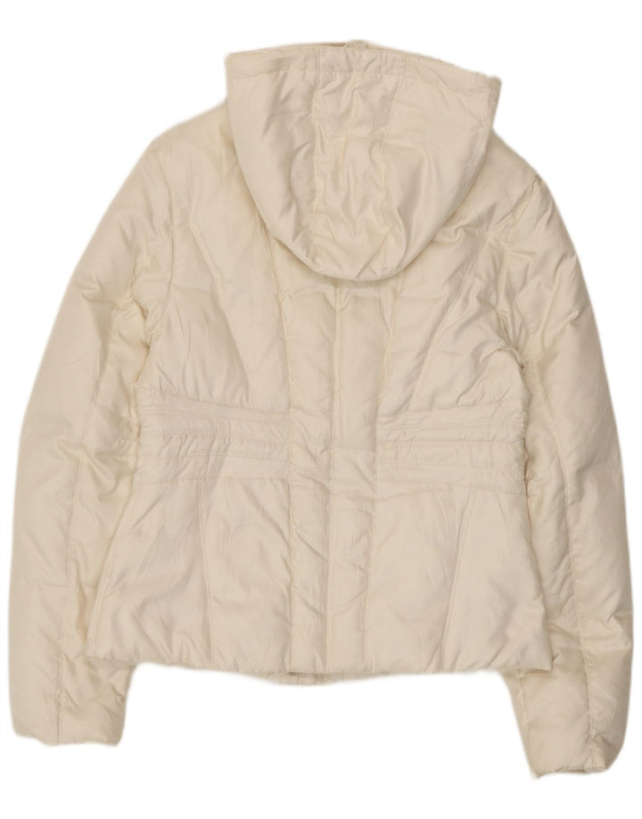 Fila Chaqueta acolchada con capucha para mujer UK 44 Poliéster blanco grande