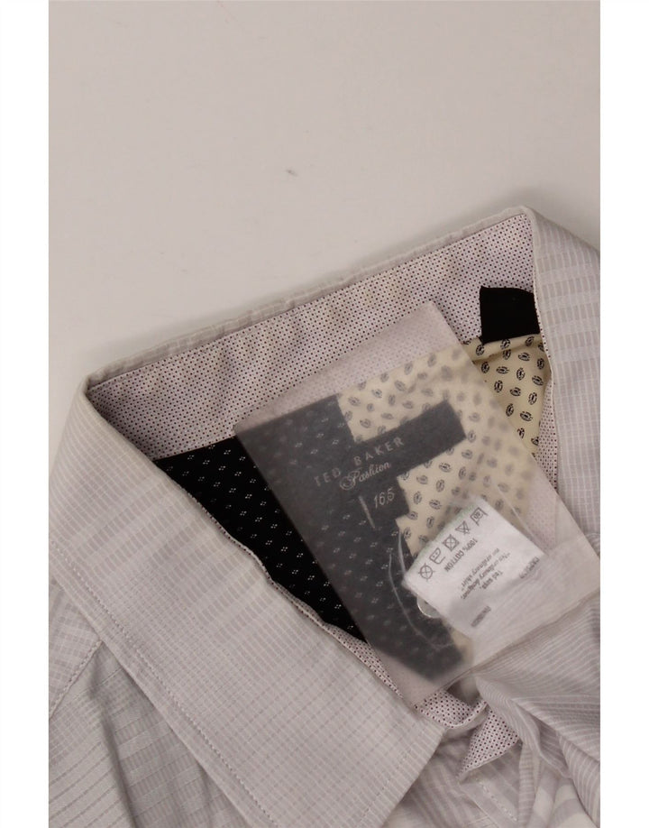 Ted Baker Camisa para hombre Talla 16.5 Grande Algodón a cuadros gris