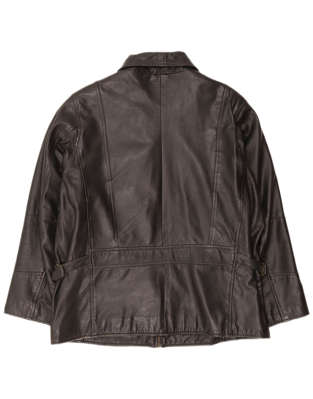 Vintage mujer chaqueta de cuero Reino Unido 18 XL cuero negro