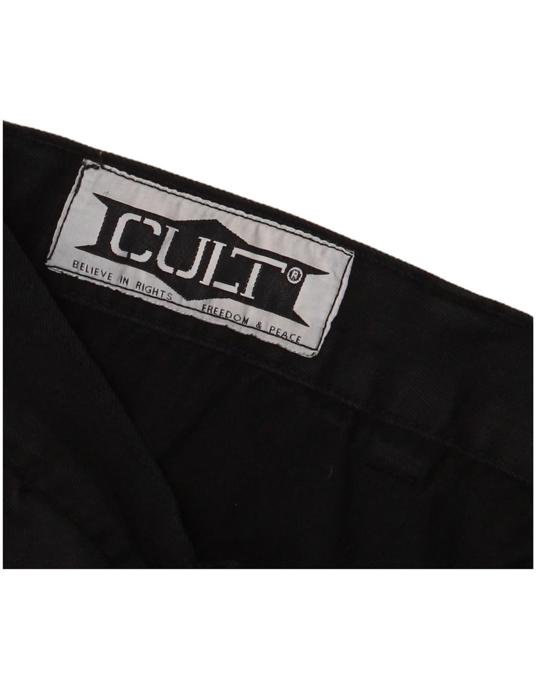 Vintage hombres cargo pantalones cortos W34 grande negro