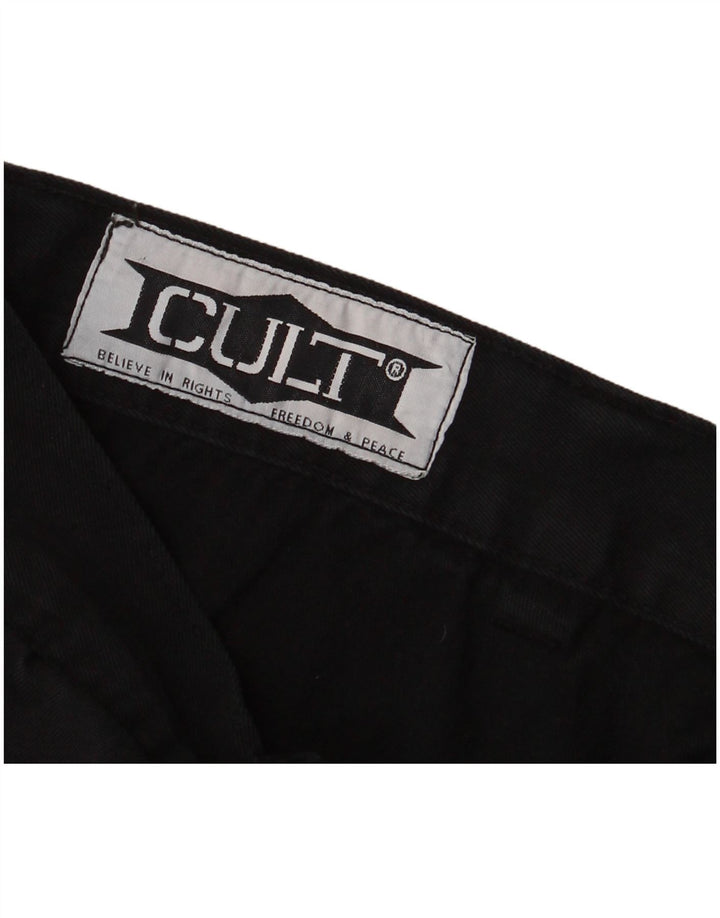 Vintage hombres cargo pantalones cortos W34 grande negro