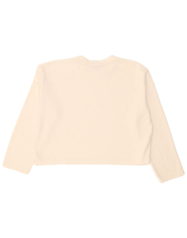 Zara Mujer Crop Oversize Top Manga Larga UK 44 Medium Blanco