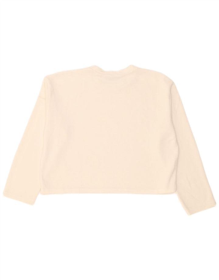 Zara Mujer Crop Oversize Top Manga Larga UK 44 Medium Blanco