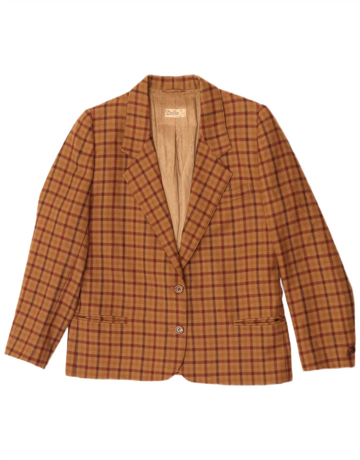 Chaqueta tipo blazer de 2 botones para mujer Delia IT 42 Medium Brown Check