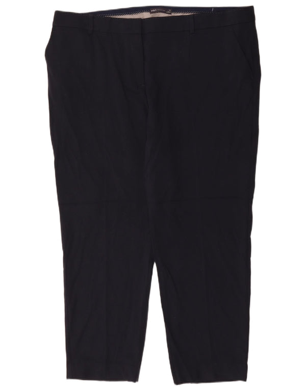 Marks & Spencer Pantalones Cortos Cónicos para Mujer UK 22 3XL W44 L28 Azul Marino