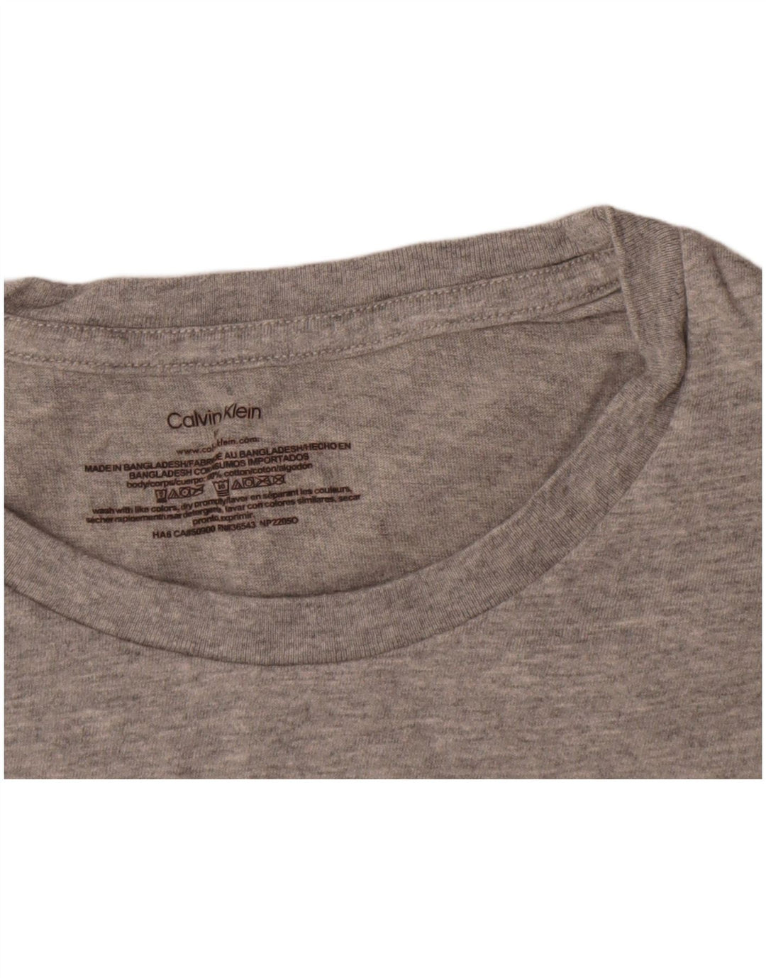 Camiseta Calvin Klein Hombre Top Algodón Gris Medio
