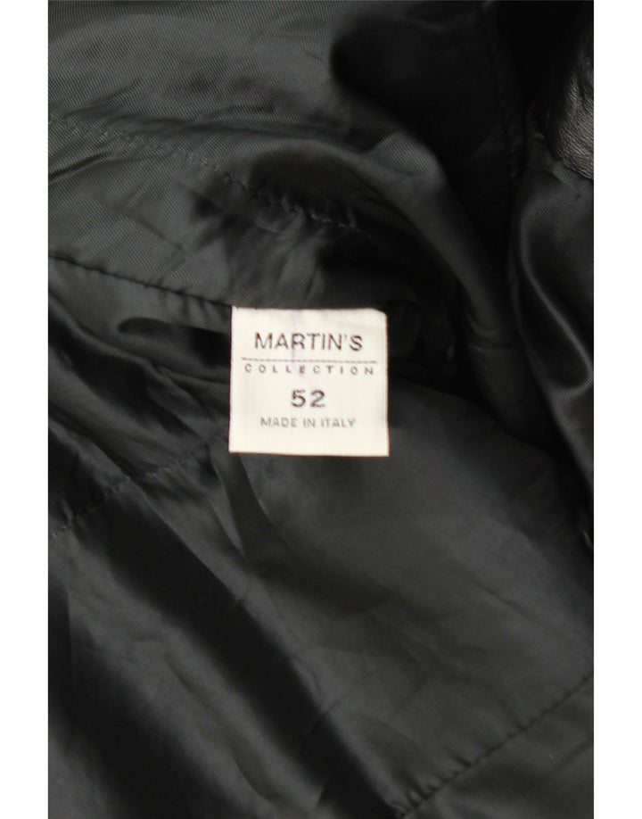 MARTIN'S Abrigo de cuero para hombre IT 52 XL Cuero negro