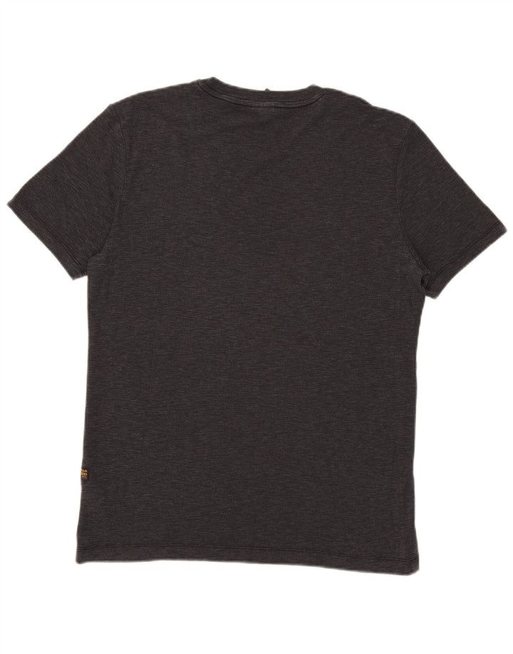 G-Star Hombre Camiseta Gráfica Top Mediano De Algodón Moteado Negro