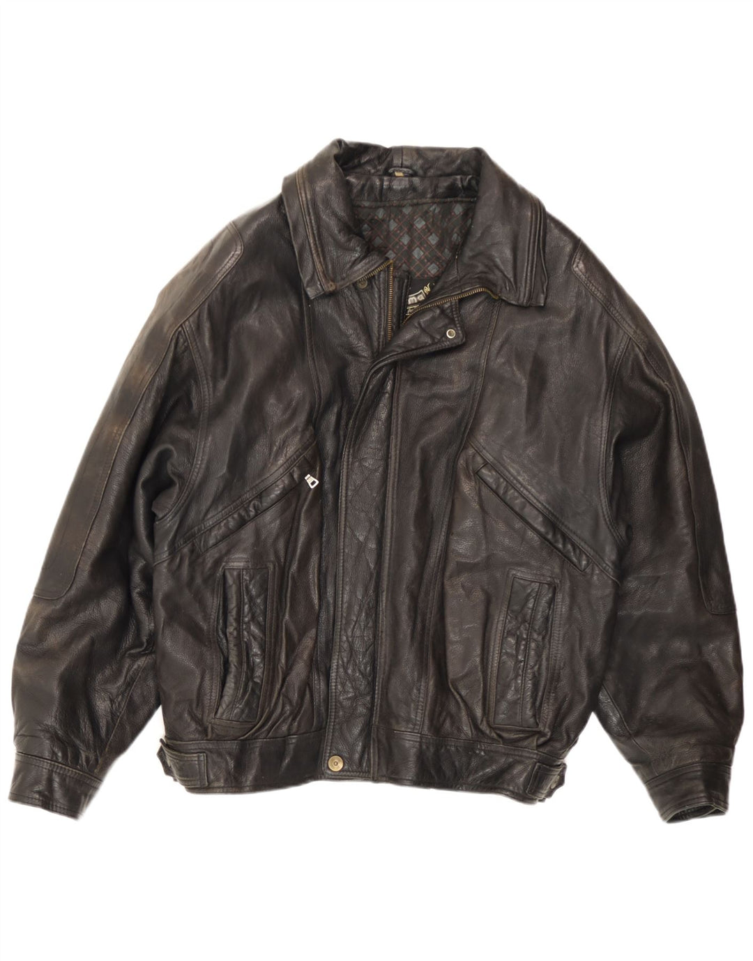 Suprema Chaqueta de cuero para hombre IT 48 Cuero negro mediano