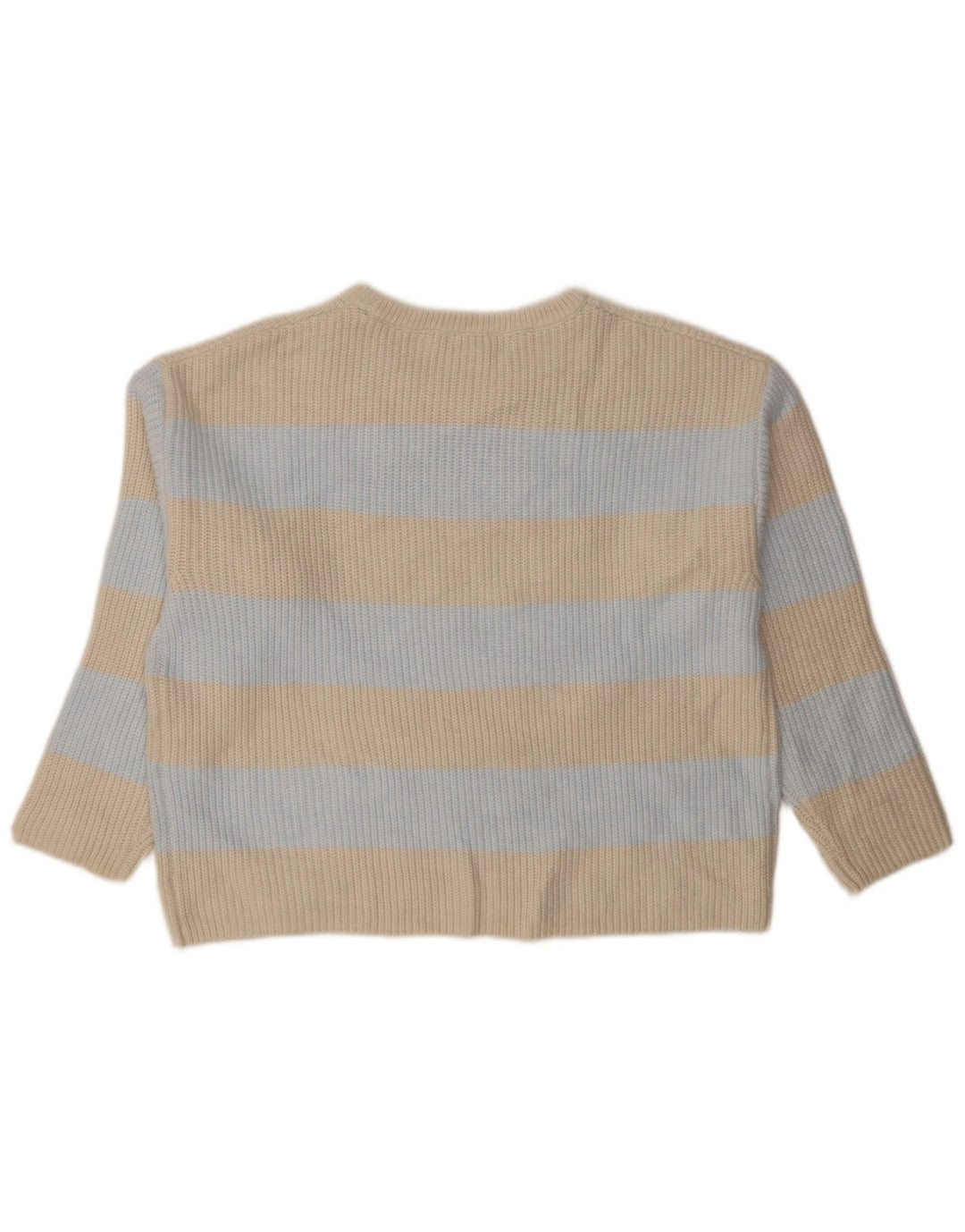Marks & Spencer Suéter de cuello redondo para mujer UK 44 Mediano Beige Rayas