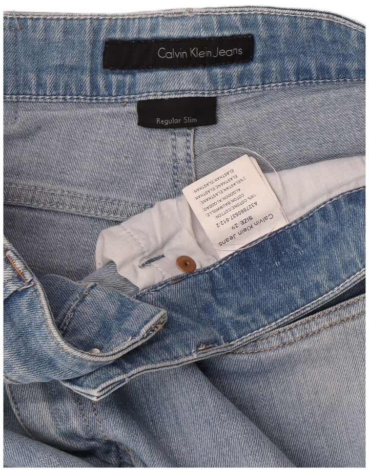 Vaqueros Capri Ajustados De Corte Regular Para Mujer Calvin Klein W29 Algodón Azul Medio