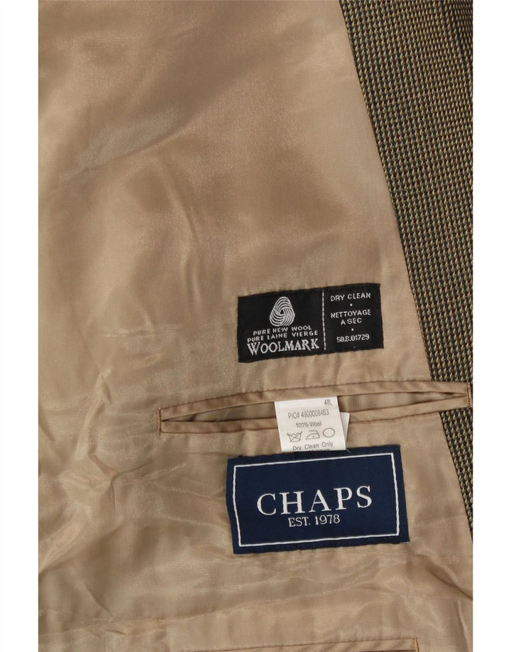Chaps Chaqueta tipo blazer de 2 botones para hombre UK 48 4XL Caqui Lana nueva