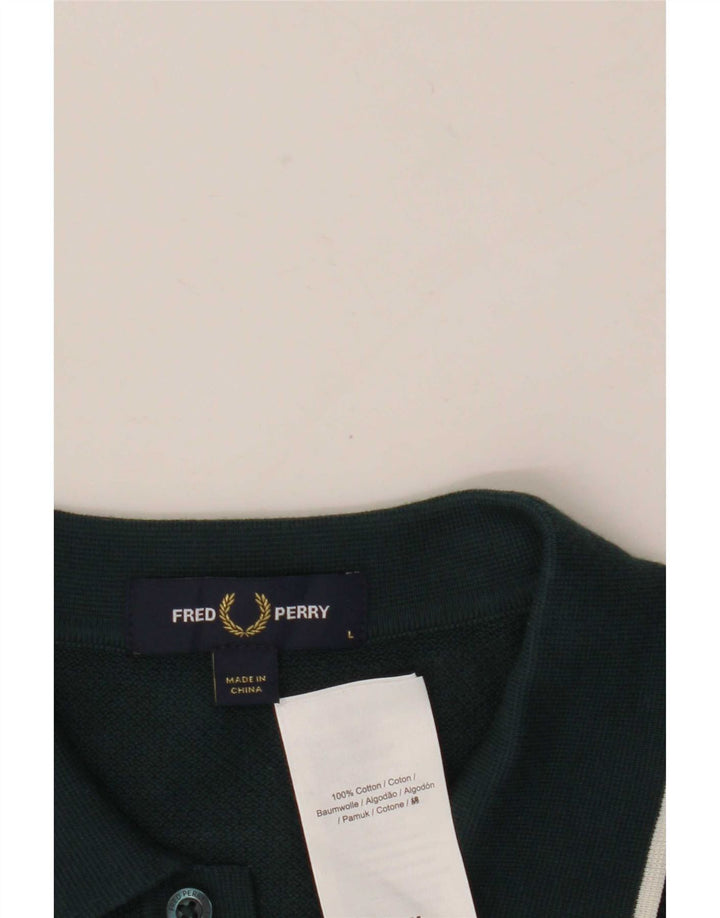 Polo Fred Perry Hombre Grande Verde Algodón