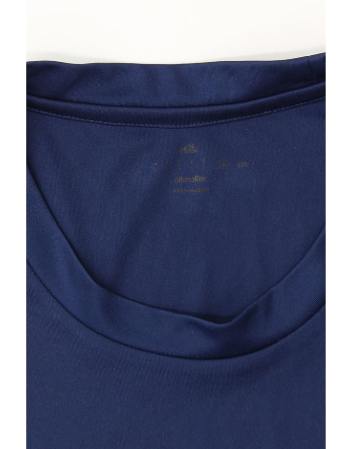 ADIDAS Camiseta Climalite para hombre Top Grande Poliéster azul marino