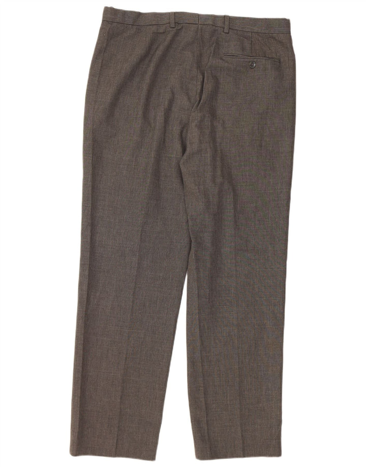 Marks & Spencer Pantalón de traje recto para hombre W36 L31 Poliéster gris