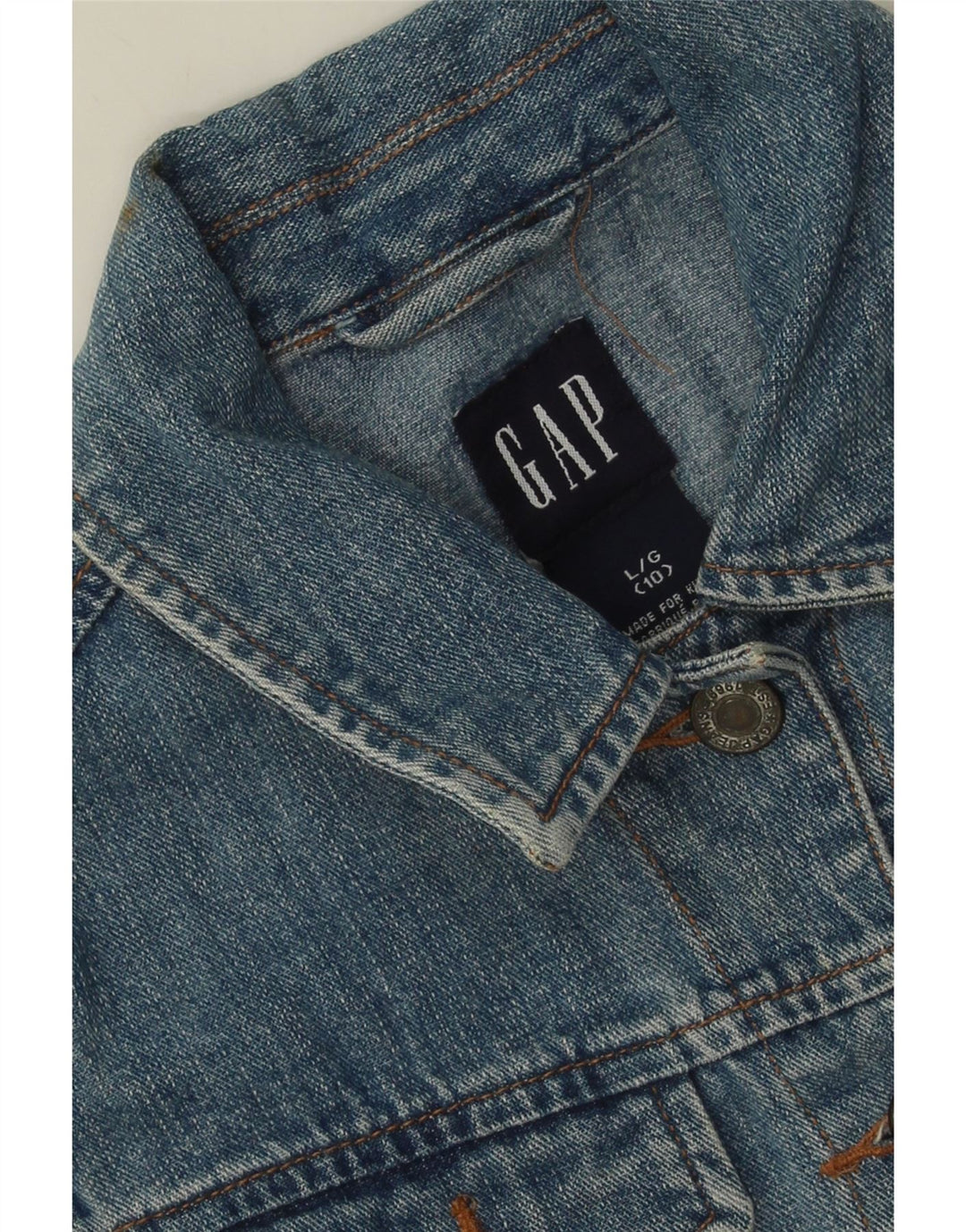 GAP Girls Denim Jacket 9-10 Years Large  Blue Cotton Vintage Gap and Second-Hand Gap from Messina Hembry 