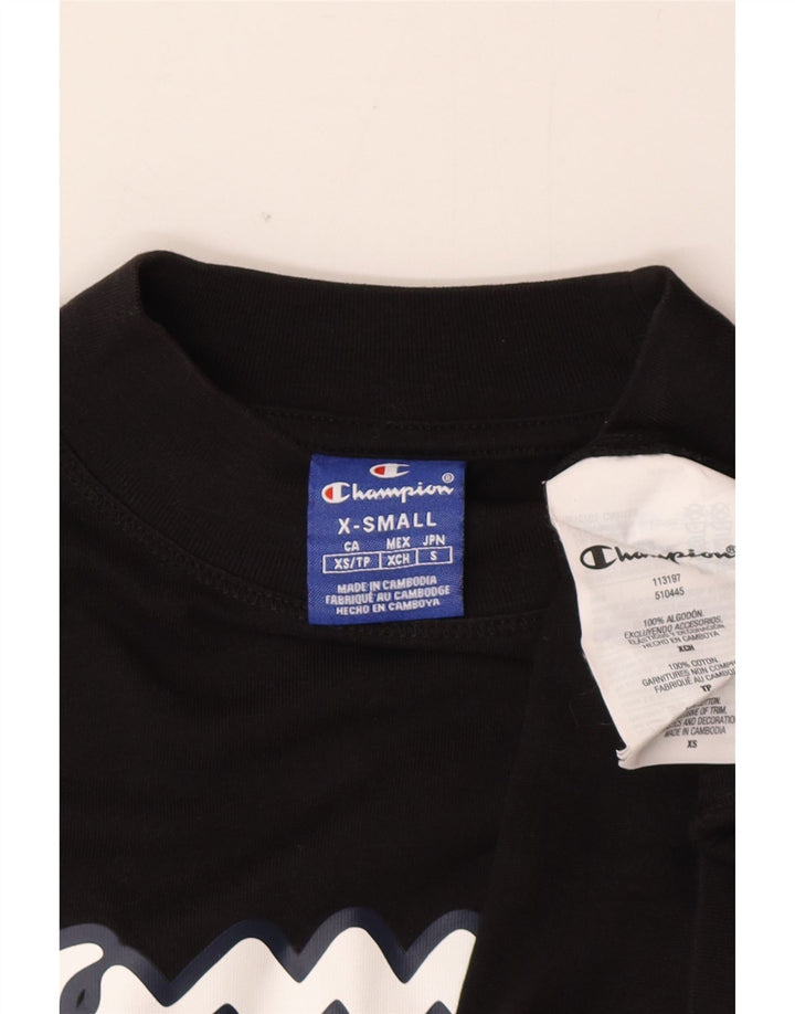 Champion Sudadera de gran tamaño con gráfico para mujer UK 6 XS Negro