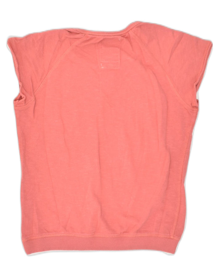 SUPERDRY Womens Graphic Sleeveless Sweatshirt Jumper UK 4 XS Pink Cotton | Vintage Superdry | Thrift | Second-Hand Superdry | Used Clothing | Messina Hembry 