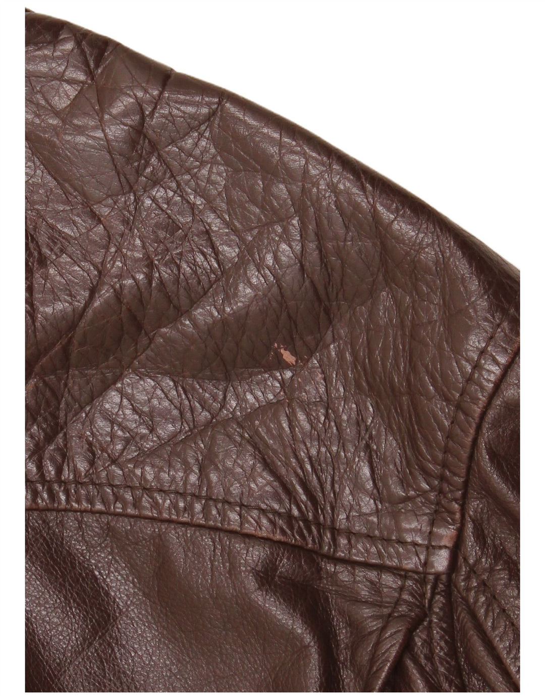 Chaqueta de cuero vintage para hombre IT 50 cuero marrón grande