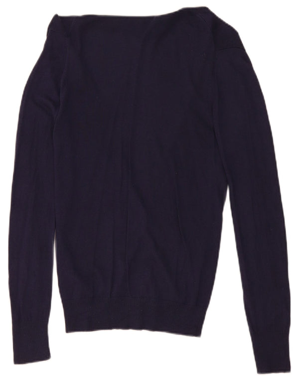 Massimo Dutti Cárdigan para Mujer UK 12 Medium Azul Marino Seda