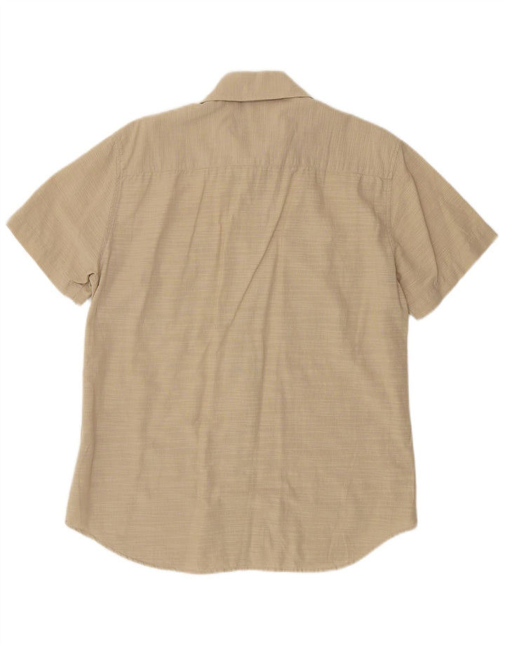 CARRERA Camisa Manga Corta Hombre Algodón Rayas Beige Medio