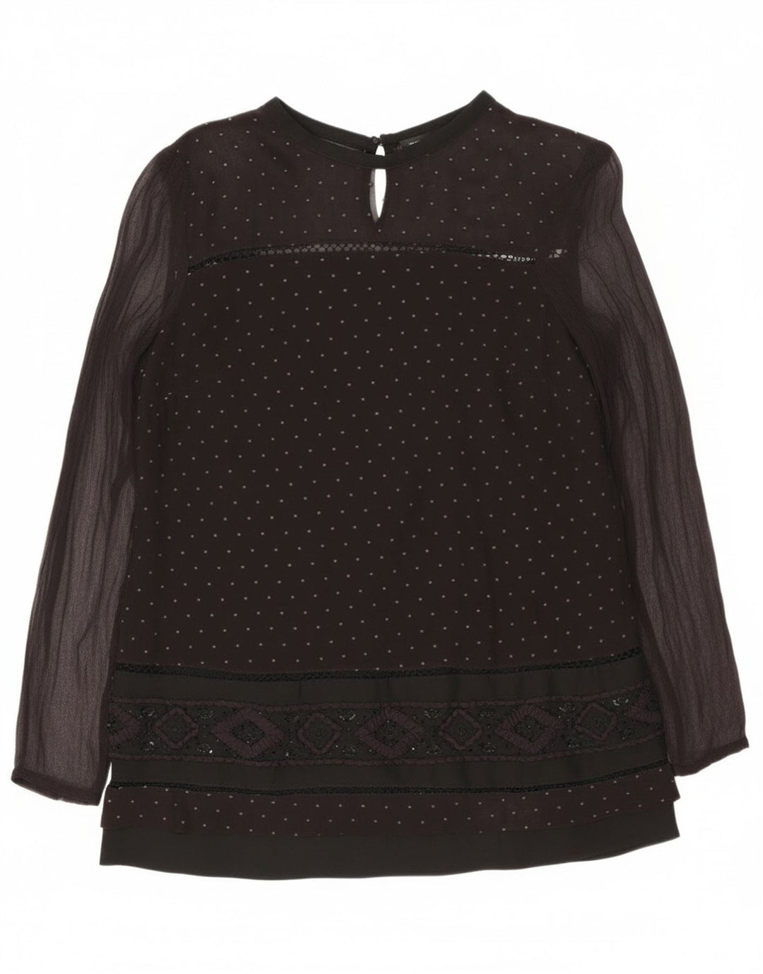 Simona Barbieri Blusa Twin-Set para Mujer UK 10 Small Black Spotted