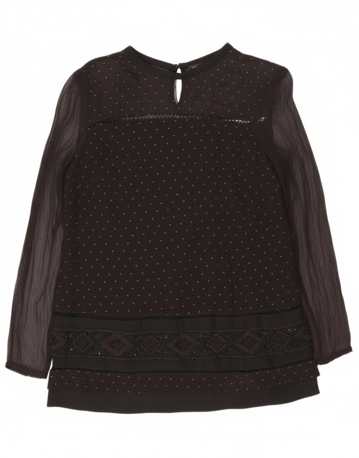 Simona Barbieri Blusa Twin-Set para Mujer UK 10 Small Black Spotted
