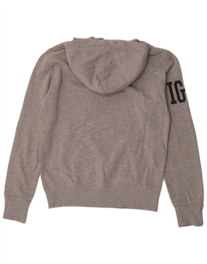 Superdry Hombre Sudadera Con Capucha Gráfica De Algodón Gris Medio