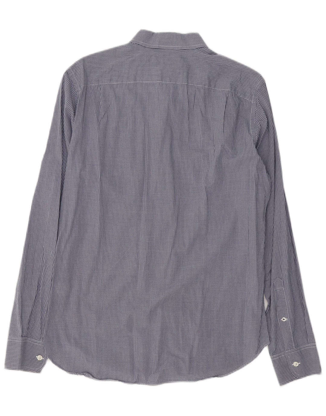 BONOBOS Camisa Slim Fit para Hombre Algodón Vichy Azul Marino Medio