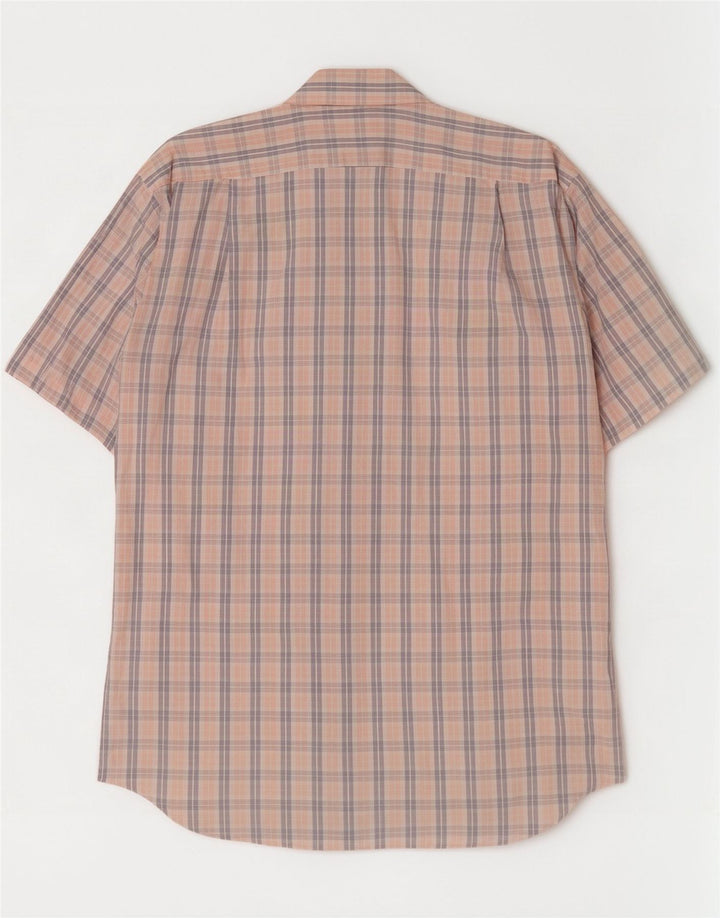 Hugo Boss Camisa de manga corta para hombre Talla 16 1/2 42 Cuadros multicolores grandes