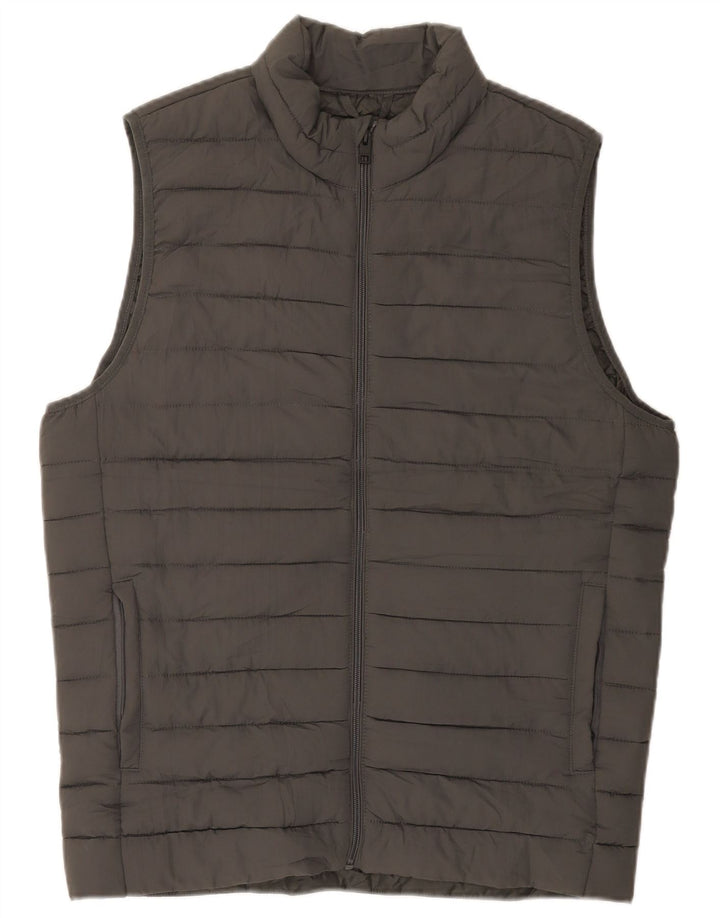 Jack & Jones Mens Quilted Gilet UK 36 Pequeño Gris Poliéster