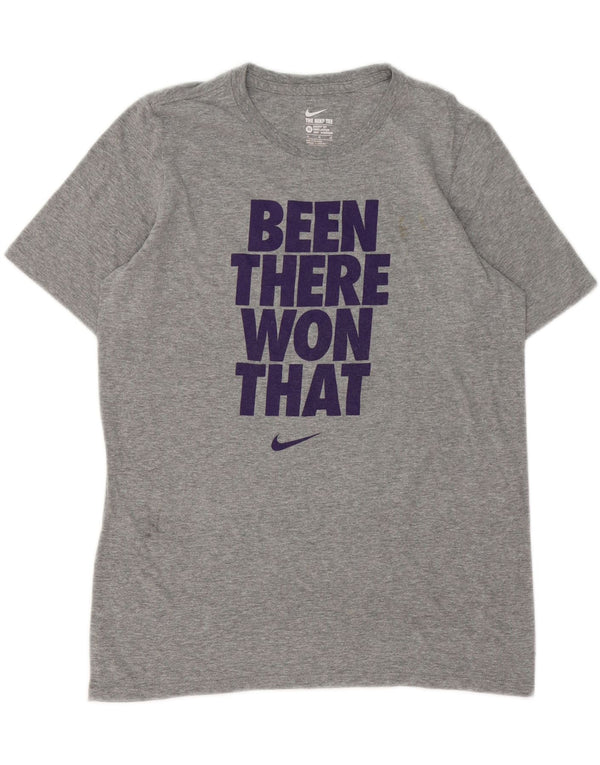 Nike Camiseta gráfica de corte atlético para mujer UK 40 XL Algodón gris