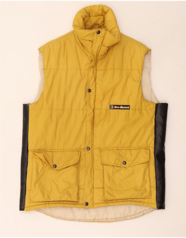 Anzi Besson Chaleco acolchado para hombre UK 40 Large Yellow Colourblock