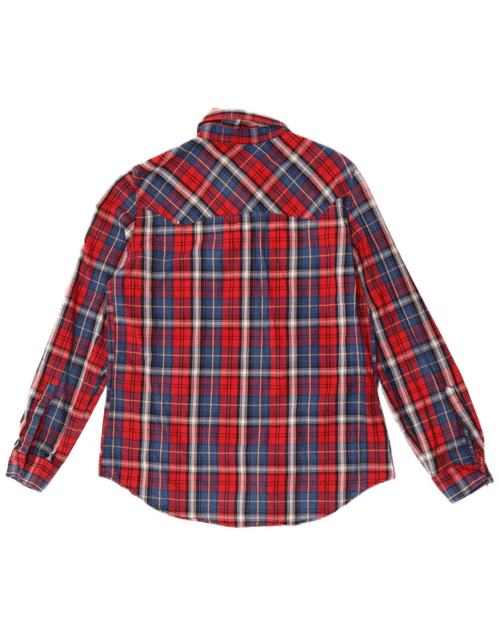 Zara Mujer Camisa De Franela UK 44 Medium Red Check