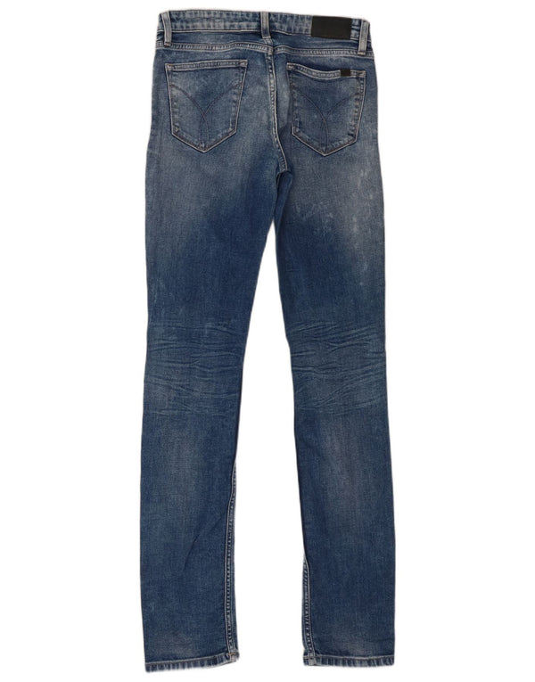 Calvin Klein Jeans Ajustados Desgastados para Mujer W25 L32 Algodón Azul