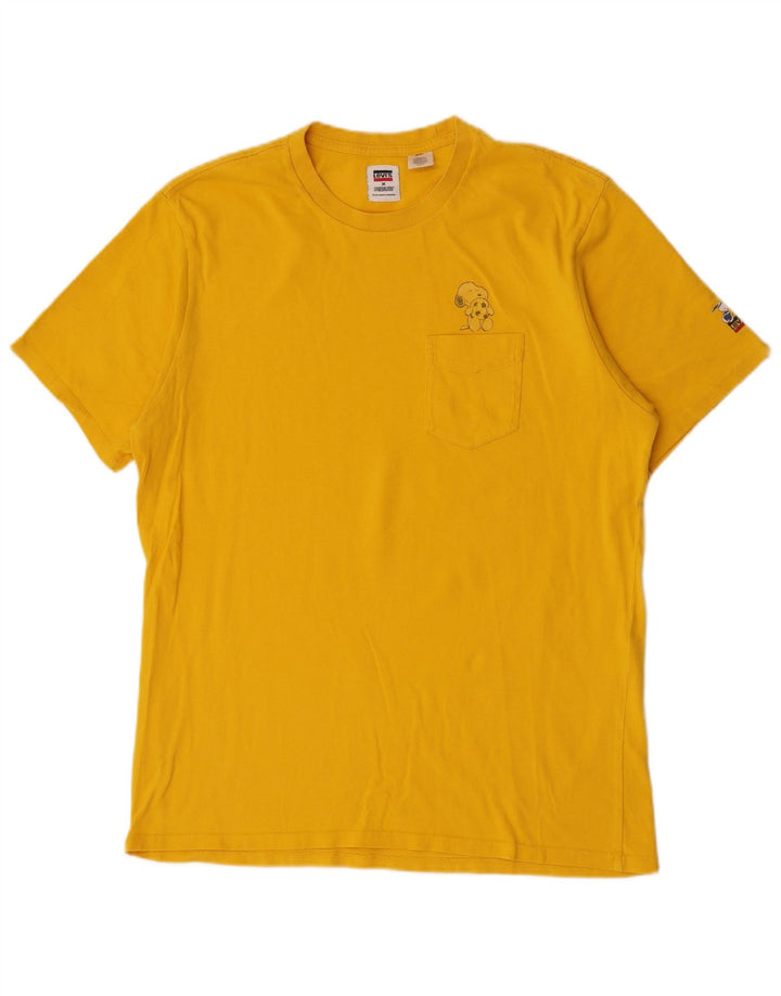 Levi's Hombre Peanuts Camiseta Top Amarillo Mediano
