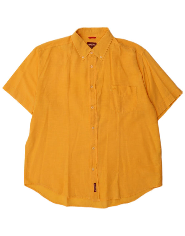 Carrera Camisa Manga Corta Hombre 2XL Algodón Amarillo